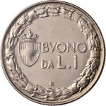 1437R 1 lira 1924 Italia seduta Roma Nichelio