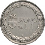 1438R 1 lira 1926 Italia seduta Roma Nichelio
