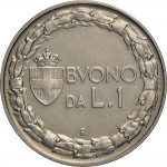 1439R 1 lira 1927 Italia seduta Roma Nichelio