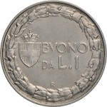 1440R 1 lira 1928 Italia seduta Roma Nichelio