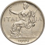 1441D 1 lira 1929 Italia seduta Roma Nichelio