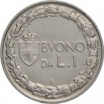 1442R 1 lira 1929 Italia seduta Roma Nichelio