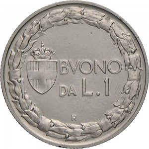 1442R 1 lira 1929 Italia seduta Roma Nichelio