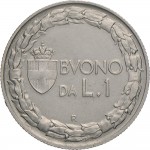 1443R 1 lira 1931 Italia seduta Roma Nichelio
