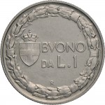 1444R 1 lira 1932 Italia seduta Roma Nichelio