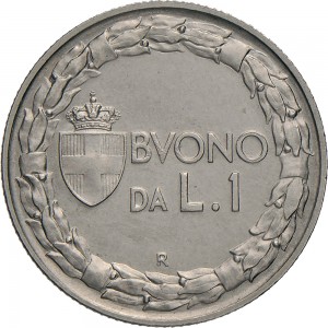1444R 1 lira 1932 Italia seduta Roma Nichelio