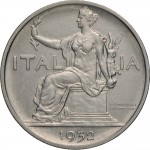 1444D 1 lira 1932 Italia seduta Roma Nichelio