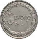 1447R 1 lira 1935 Italia seduta Roma Nichelio