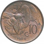 1504R 10 Centesimi 1924 Ape su fiore Roma Rame