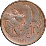 1508R 10 Centesimi 1928 Ape su fiore Roma Rame