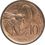 1509R 10 Centesimi 1929 Ape su fiore Roma Rame