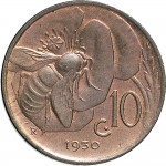 1510R 10 Centesimi 1930 Ape su fiore Roma Rame