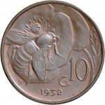 1512R 10 Centesimi 1932 Ape su fiore Roma Rame
