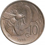 1516R 10 Centesimi 1936 Ape su fiore Roma Rame