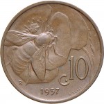 1517R 10 Centesimi 1937 Ape su fiore Roma Rame