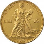 1356R 10 lire 1912 Italia aratrice Roma Oro