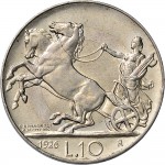 1359R 10 lire 1926 Italia su biga 1° tipo Roma Argento