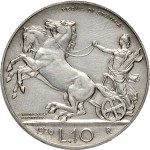 2592R 10 lire 1926 Italia su biga briosa Roma Argento Prova