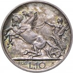 2590R 10 lire 1926 Italia su biga briosa 2° tipo Roma Argento Prova