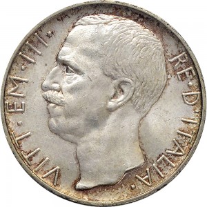 1365D 10 lire 1928 Italia su biga 1° tipo Roma Argento