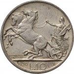 1369R 10 lire 1930 Italia su biga Roma Argento