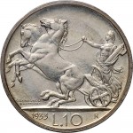 1372R 10 lire 1933 Italia su biga Roma Argento