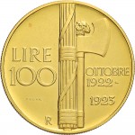 2568R 100 lire 1923 Fascio littorio Roma Oro Prova