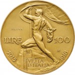 2569R 100 lire 1925 Fante vittorioso Roma Oro Prova