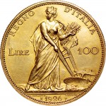 1317R 100 lire 1926 Italia aratrice 2° tipo Roma Oro