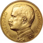 1318D 100 lire 1927 Italia aratrice 2° tipo Roma Oro