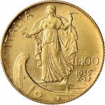 1323R 100 lire 1932 X Italia marinara 5° tipo Roma Oro