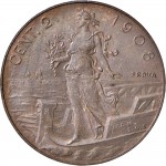 2654R 2 centesimi 1908 Italia marinara Roma Bronzo Prova