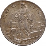 1555R 2 centesimi 1910 Italia marinara Roma Rame