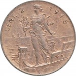 1559R 2 centesimi 1915 Italia marinara Roma Rame