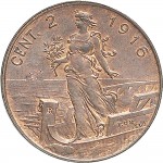 1560R 2 centesimi 1916 Italia marinara Roma Rame