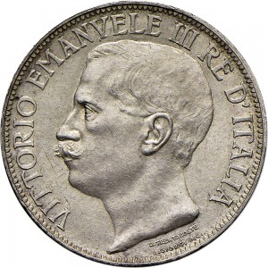 1404D 2 lire 1911 Italia e Roma genitrice Roma Argento