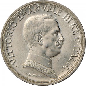 1405D 2 lire 1914 Italia su quadriga briosa Roma Argento