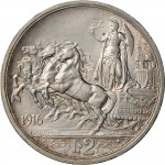 1407R 2 lire 1916 Italia su quadriga briosa Roma Argento