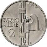 1409R 2 lire 1923 Fascio littorio Roma Nichelio