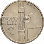 1415R 2 lire 1929 Fascio littorio Roma Nichelio