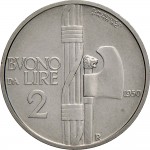 1416R 2 lire 1930 Fascio littorio Roma Nichelio