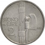 1419R 2 lire 1933 Fascio littorio Roma Nichelio