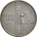 1420R 2 lire 1934 Fascio littorio Roma Nichelio