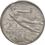2632R 20 centesimi 1907 Libertà librata Roma Nichelio Prova