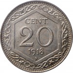 2637R 20 centesimi 1918 Valore entro esagono 3° tipo Roma Nichelio Prova