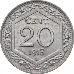 2636R 20 centesimi 1918 Valore entro esagono 3° tipo Roma Nichelio Prova