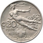 1481R 20 centesimi 1920 Libertà librata Roma Nichelio