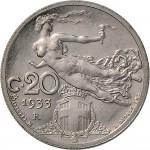 1491R 20 centesimi 1933 Libertà librata Roma Nichelio