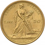 1340-001R 20 lire 1910 Italia aratrice Roma Oro