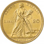 1341R 20 lire 1912 Italia aratrice Roma Oro